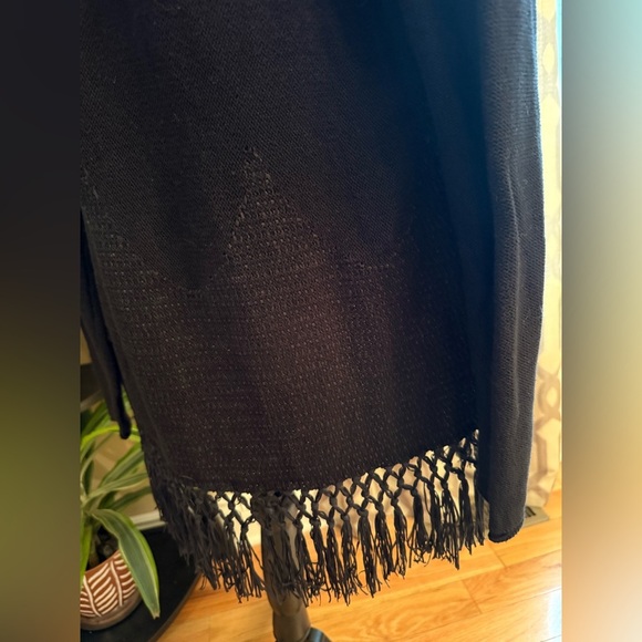 Lilly Pulitzer Tatum BLACK Fringe Hem Open Cardigan Sweater Women’s Size S - Picture 7 of 15